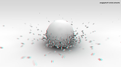 Sphère en stéréoscopie anaglyphe